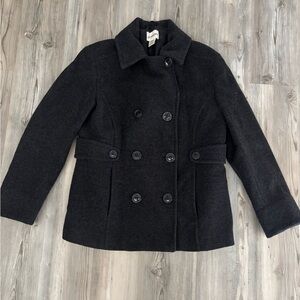 St. John's Bay Classic Charcoal Wool & Cashmere Blend Pea Coat